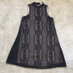 Black and nude lace dress